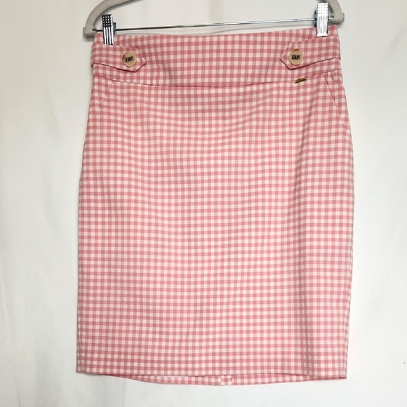 Dkny Dresses & Skirts - DKNY Pink Gingham Pencil Skirt